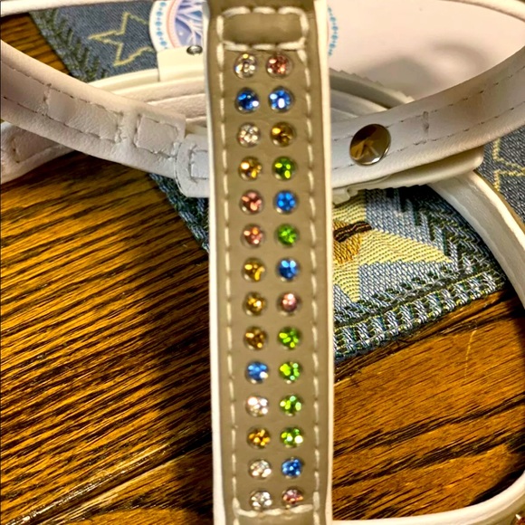 Harness with Sarai sky crystals leather Italian design size medium - Picture 3 of 6